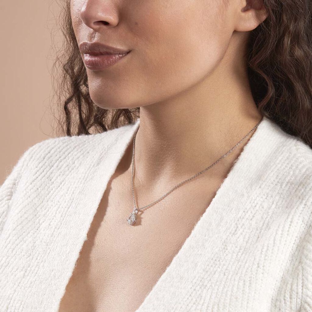 Collier Mélie Argent Blanc Oxyde De Zirconium