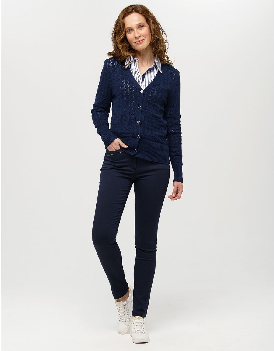 Gilet maille marine col V
