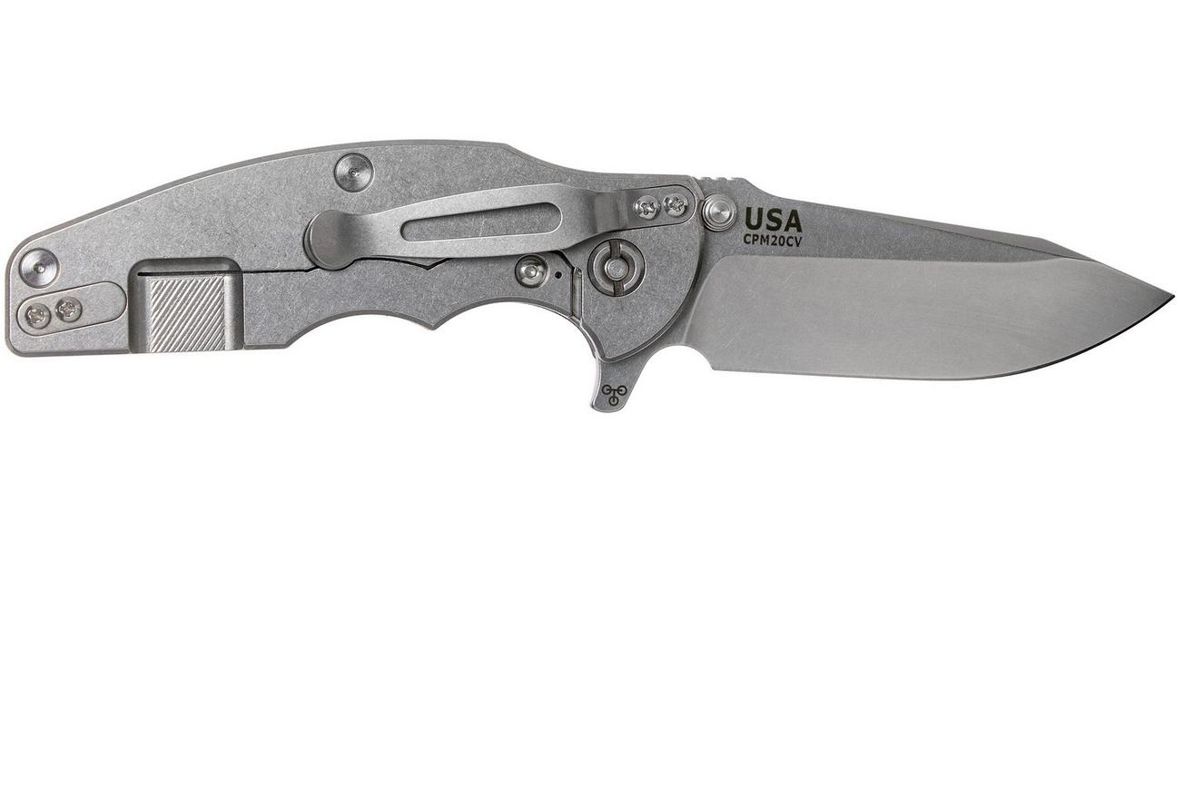 Rick Hinderer Jurassic Spearpoint 20CV Stonewash Dark Grey G10 zakmes