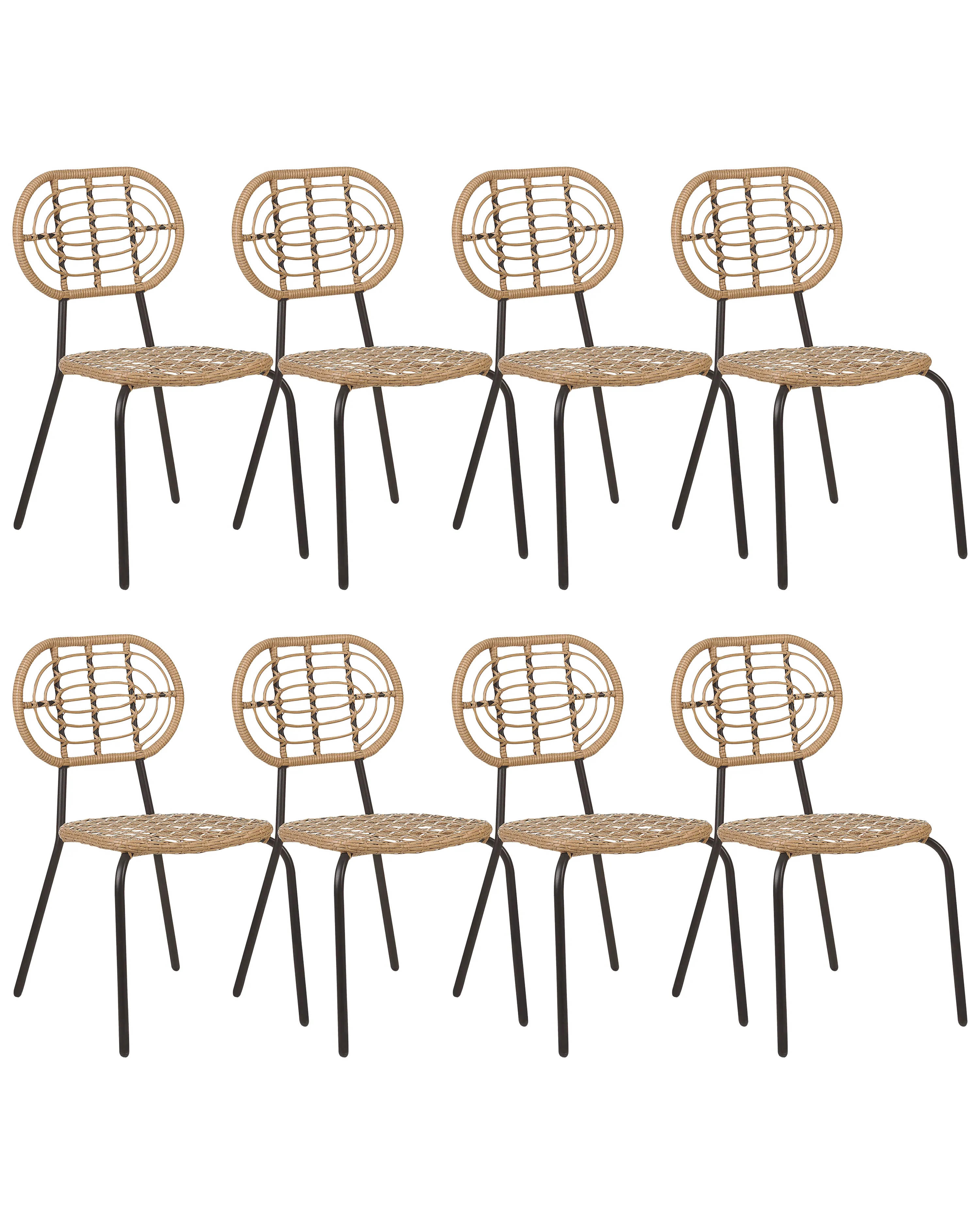 Set van 8 stoelen PRATELLO PE rotan Natuurlijk