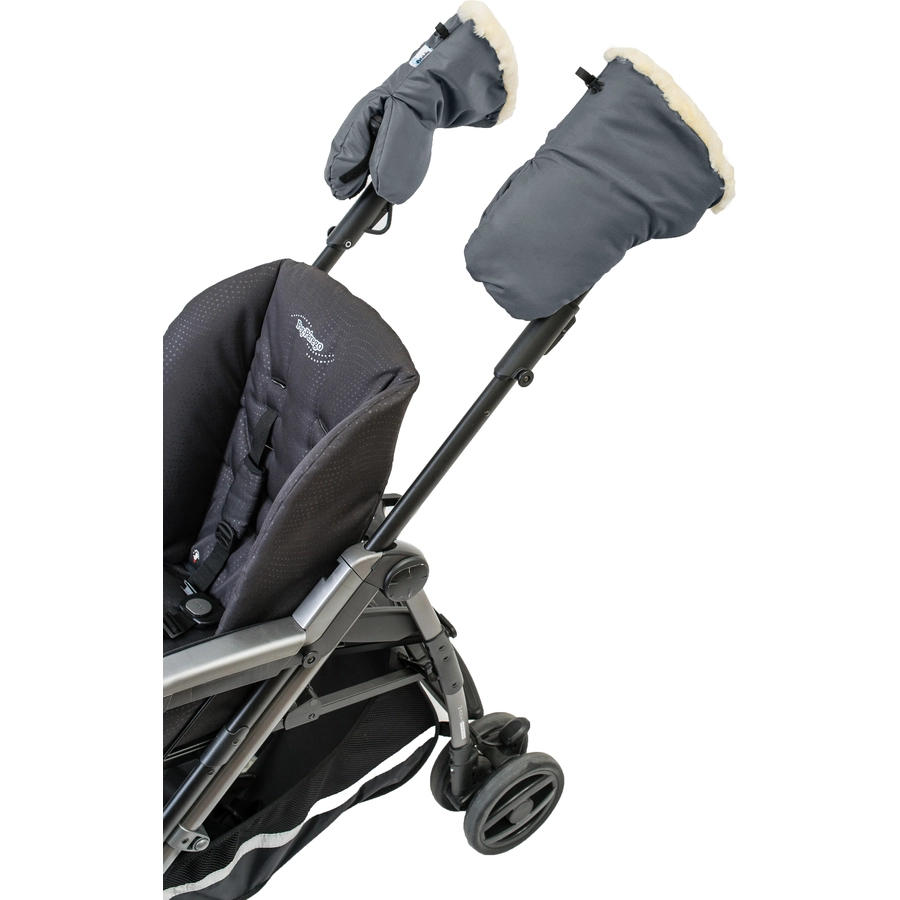 Altabebe Lammfell Handwärmer für Kinderwagen Nordkap Schwarz