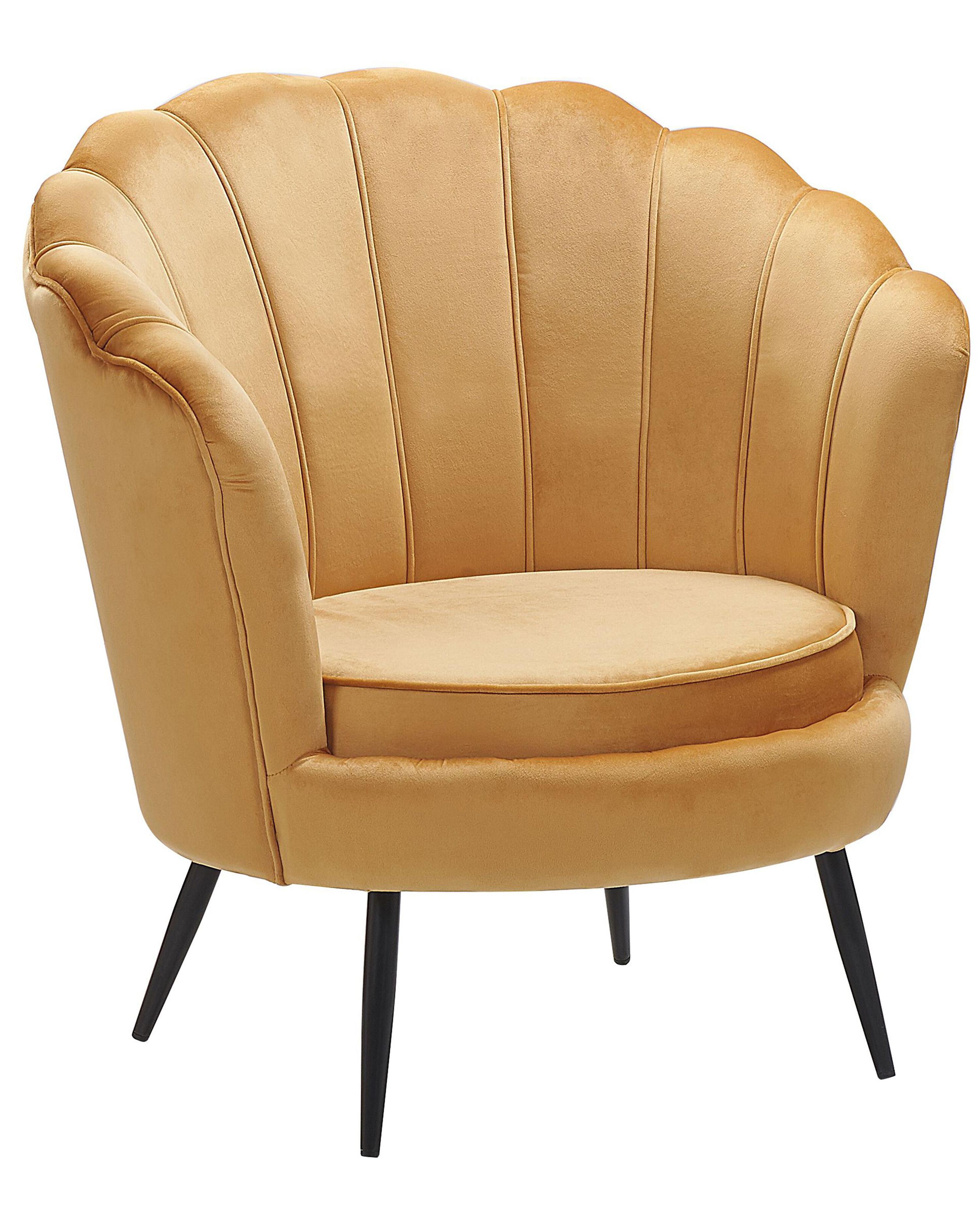 Fauteuil LOVIKKA Fluweel Mosterdgeel