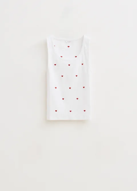 Singlet met hartjes wit (WIT)