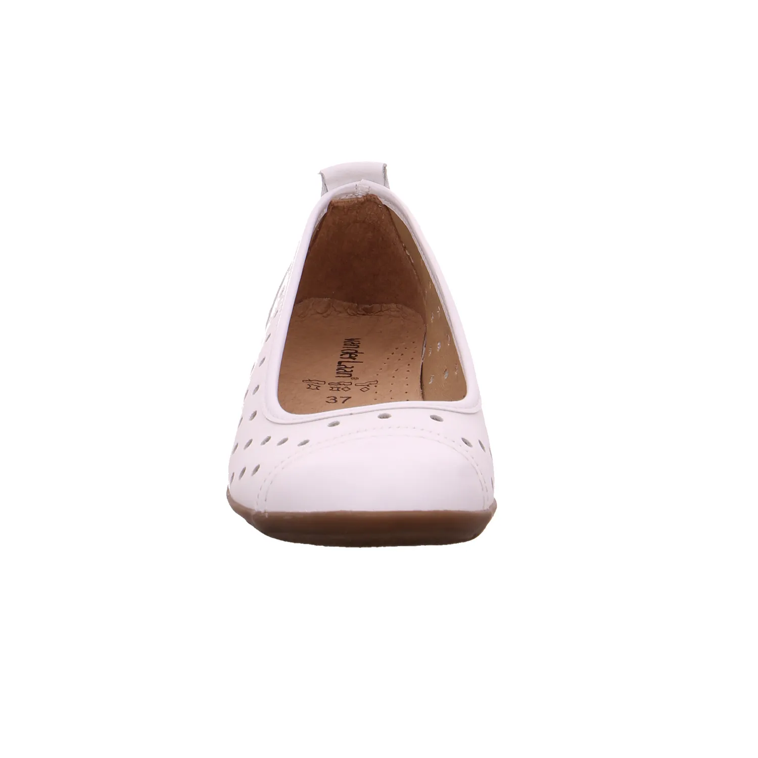 VAN DER LAAN Ballerina Weiss Leder