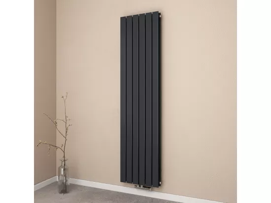 EMKE Radiateur eau chaude en acier Tube Plat Radiateur Mural Anthracite 180x46cm 1670W Double Couche