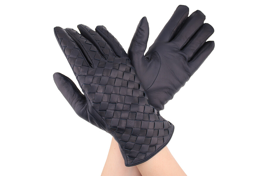 Glove criss-cross blue dark