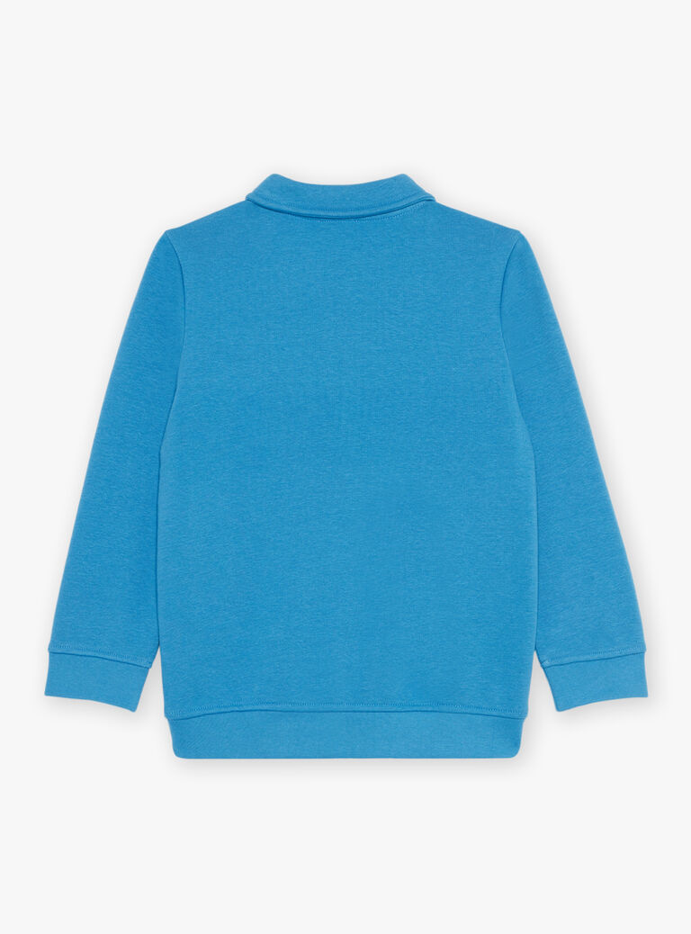 Sweat Marin bleu à col zippé