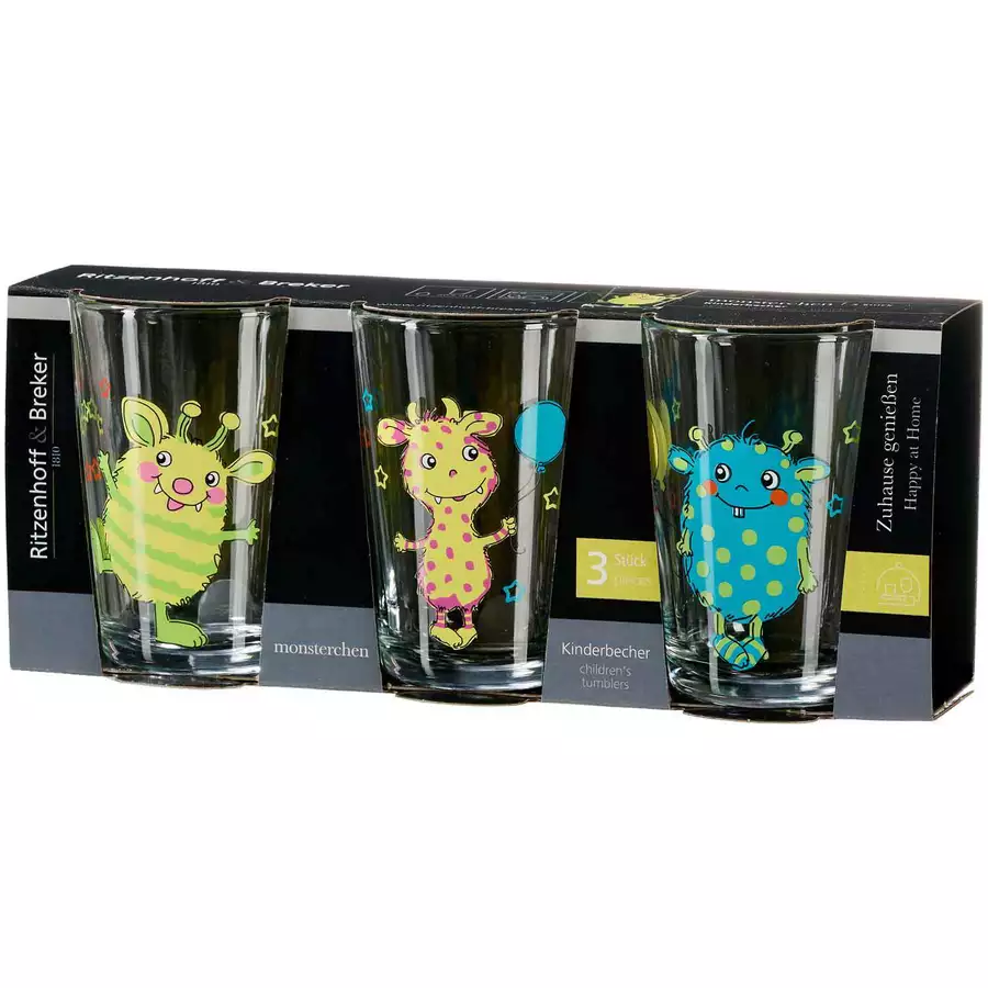 Ritzenhoff & Breker GmbH & Co. KG Kindergläser Monsterchen 205 ml 24er Set bunt