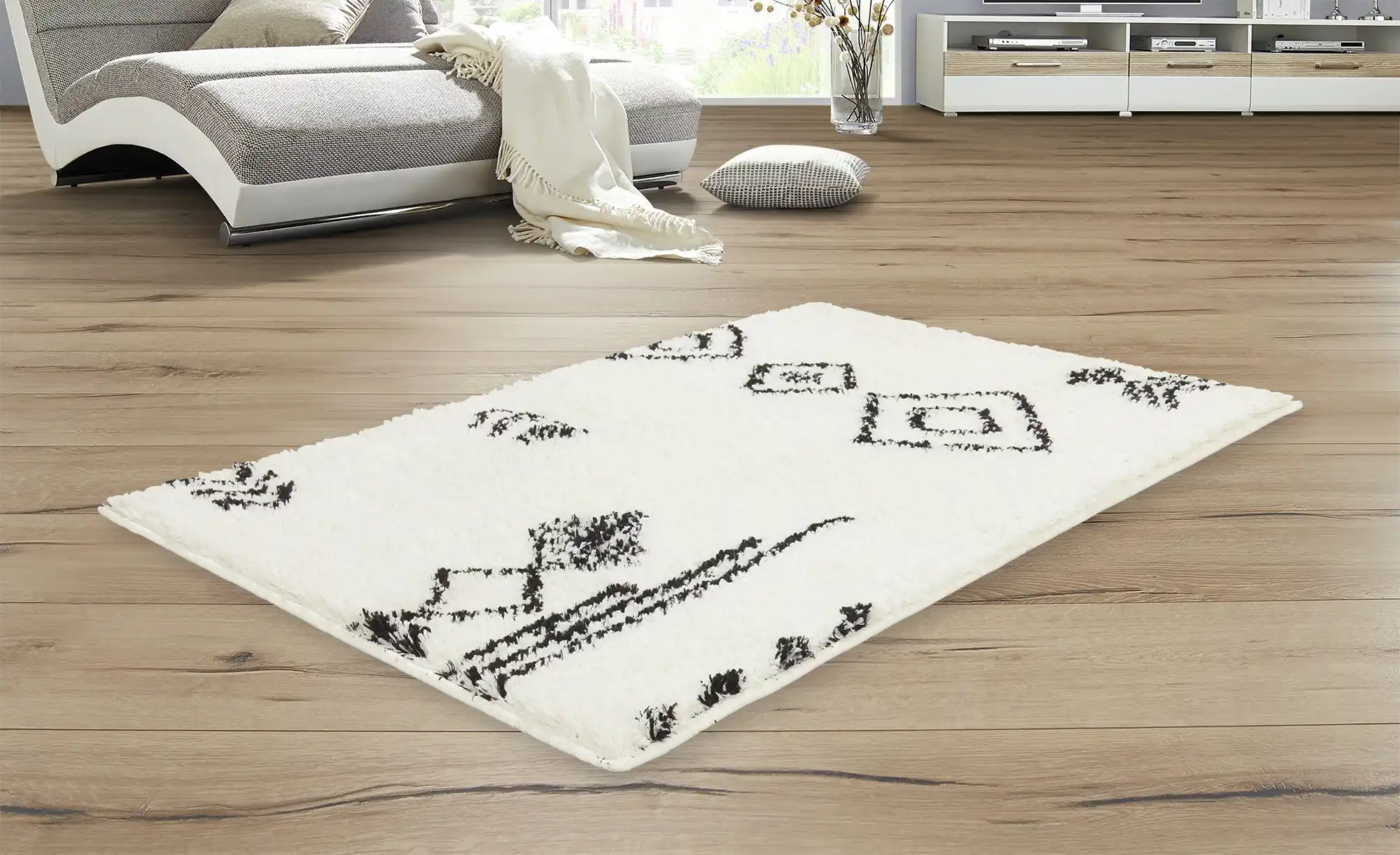 Gray & Jones Handwebteppich Black Coast