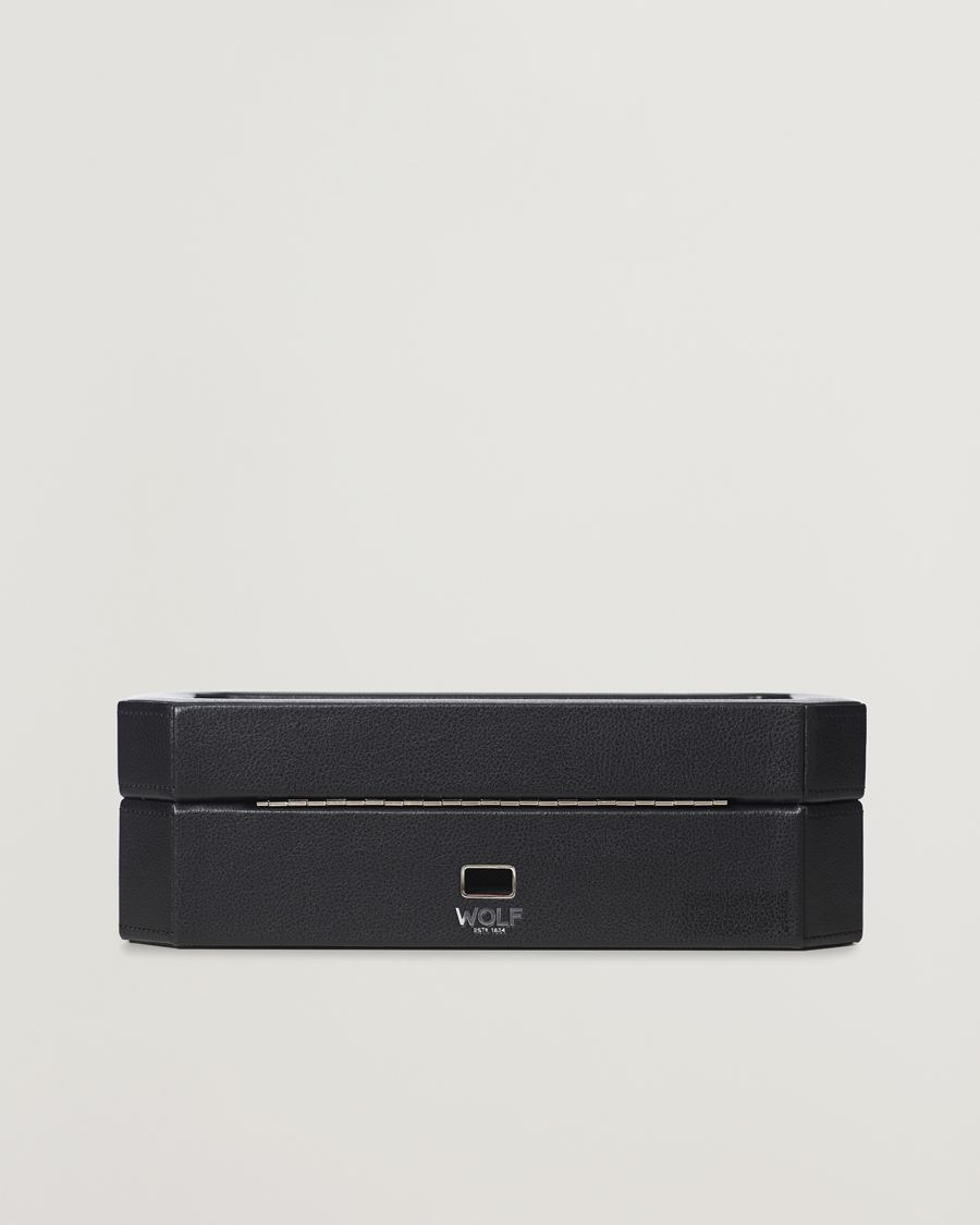 WOLF Windsor 5 Piece Watch Box Black/Grey