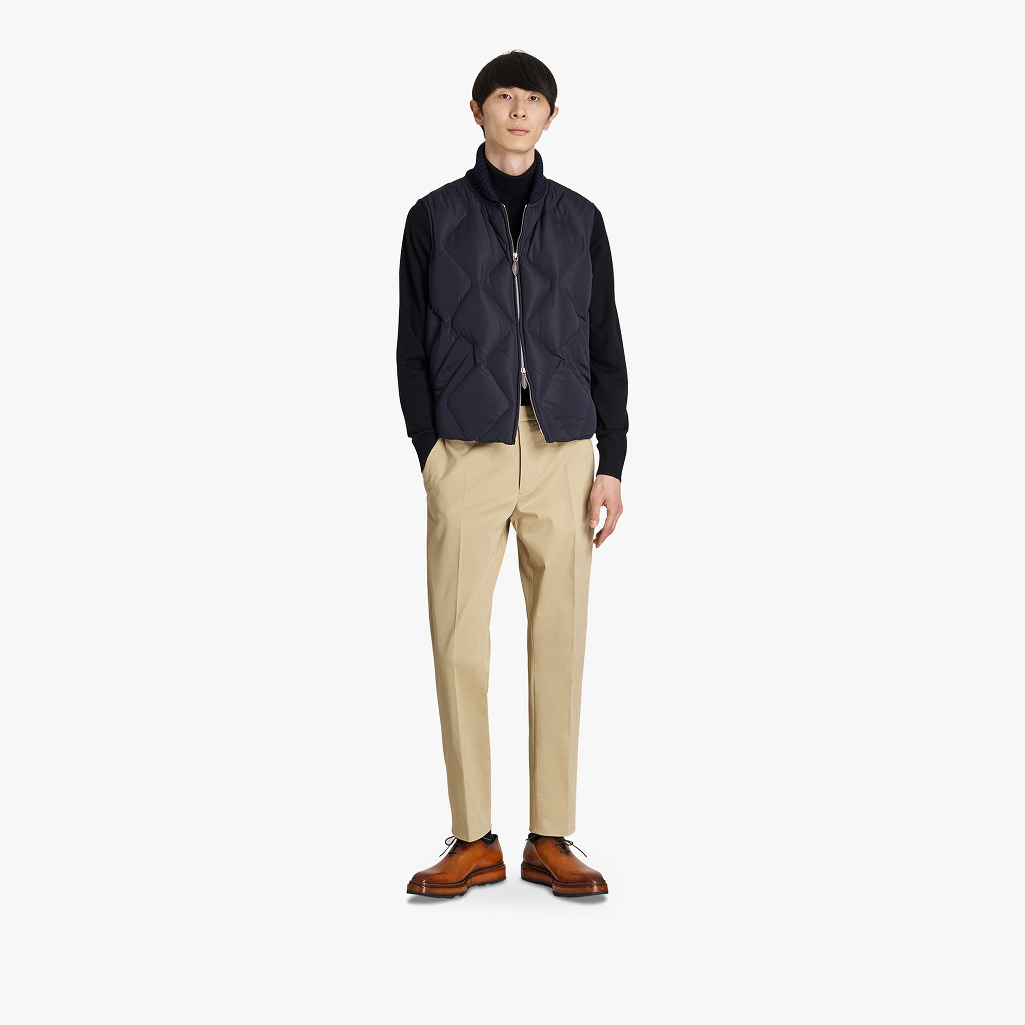 Doudoune Sans Manches En Nylon Matelasse Avec Col En Maille
