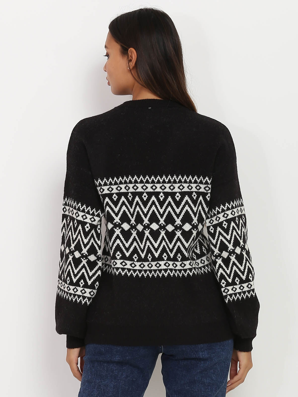 Pull jacquard- Noir