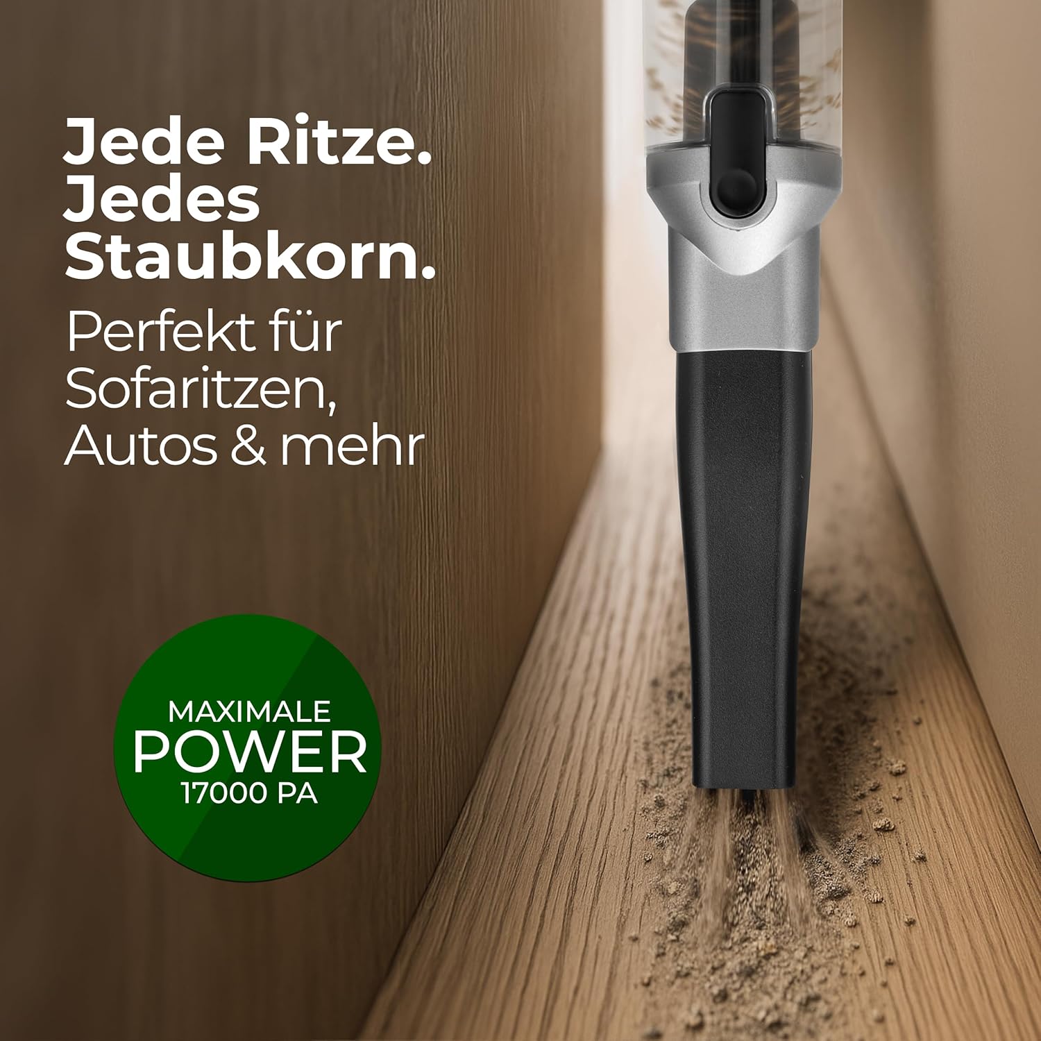LEBENLANG Handstaubsauger Akku TESTSIEGER - Dual-Filter & Li-Ion I Inkl. Ladestation I 17000PA Handstaubsauger Auto Staubsauger stark Akkusauger kabellos Handsauger Akku Car Autostaubsauger Beutellos