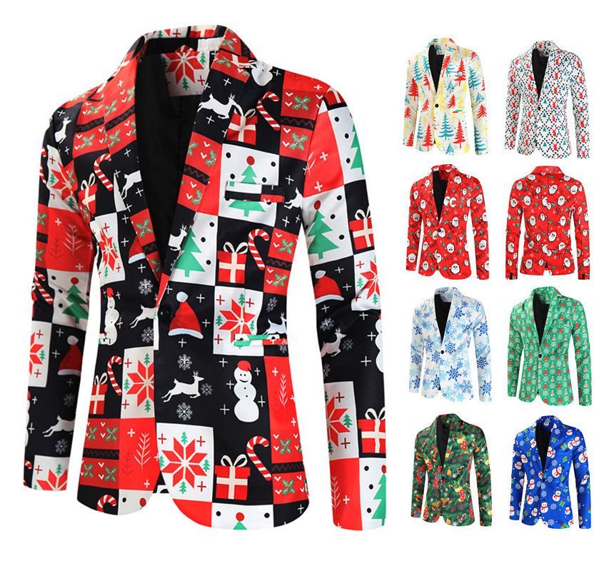 Aozora - Blazer met knoopjes en kerstprint