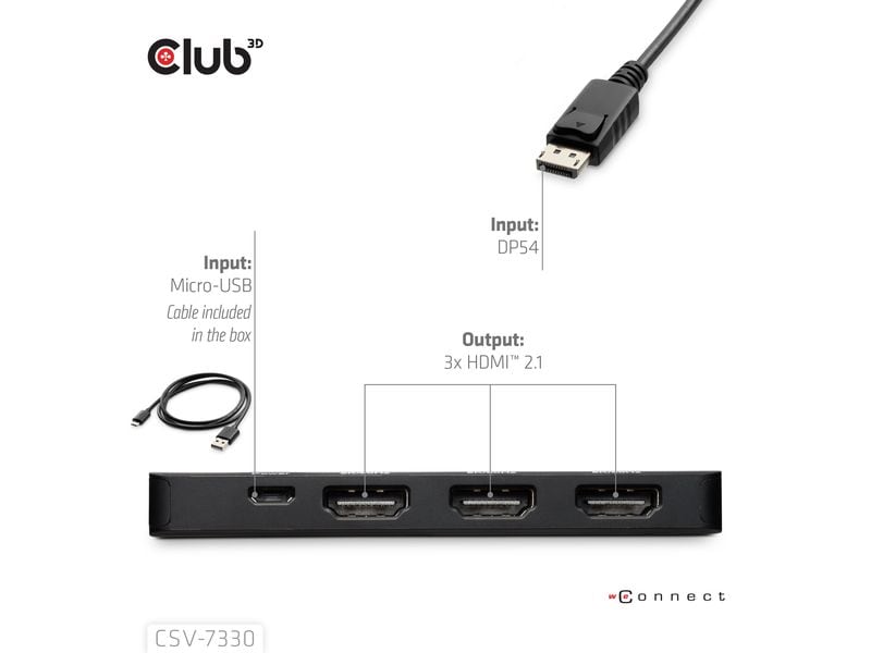Club 3D Adapter CSV-7330 DisplayPort - HDMI CLUB3D CSV-7330 Schnittstellen-Hub DisplayPort