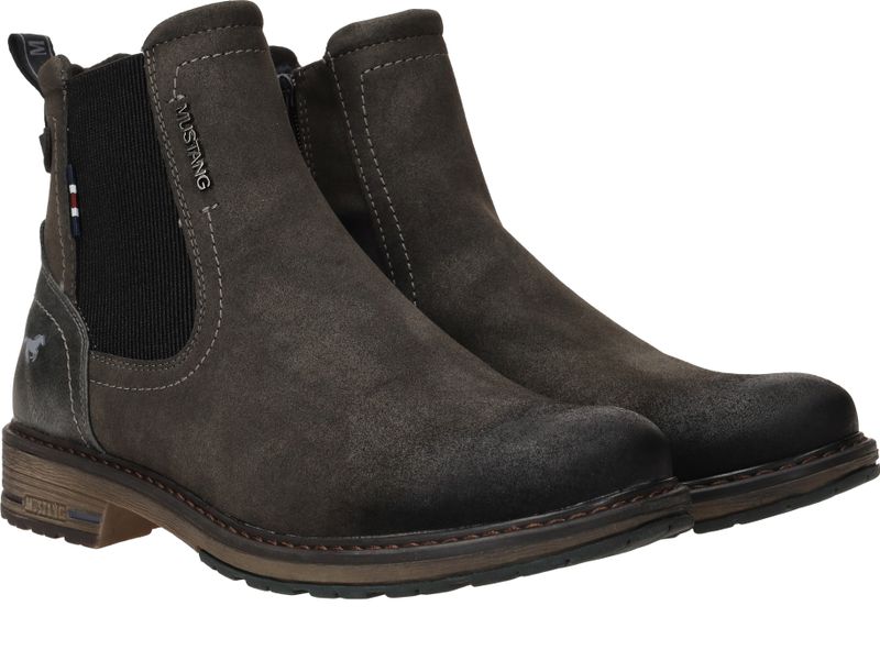 Mustang Chelseaboots Grijs Heren