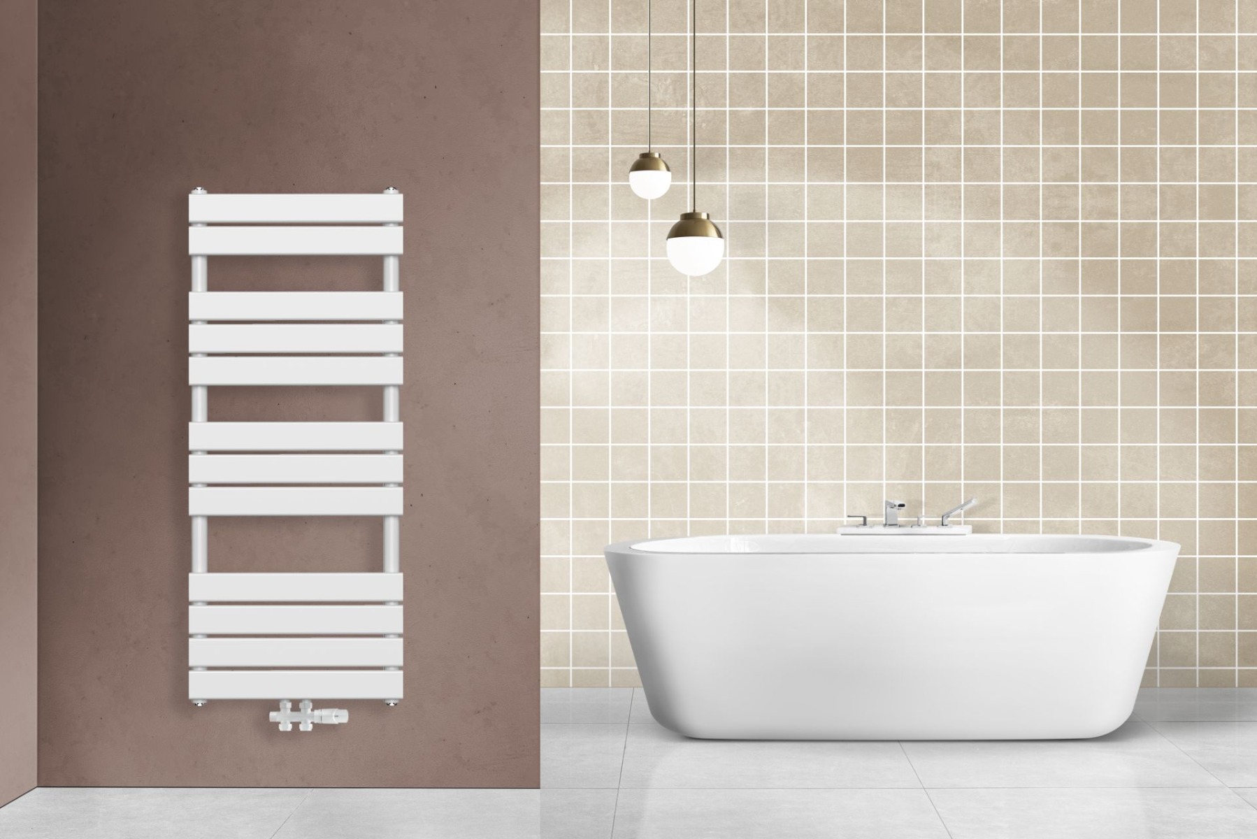 Sanigoods Calgary handdoekradiator 60x120cm 681W wit
