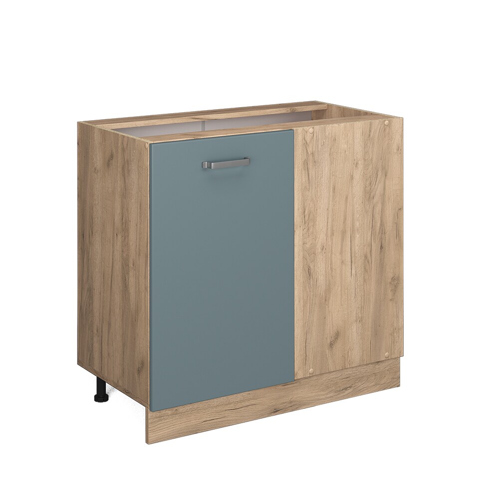 Vicco Eckunterschrank Küchenschrank R-Line Solid Eiche Blau Grau 86 cm modern