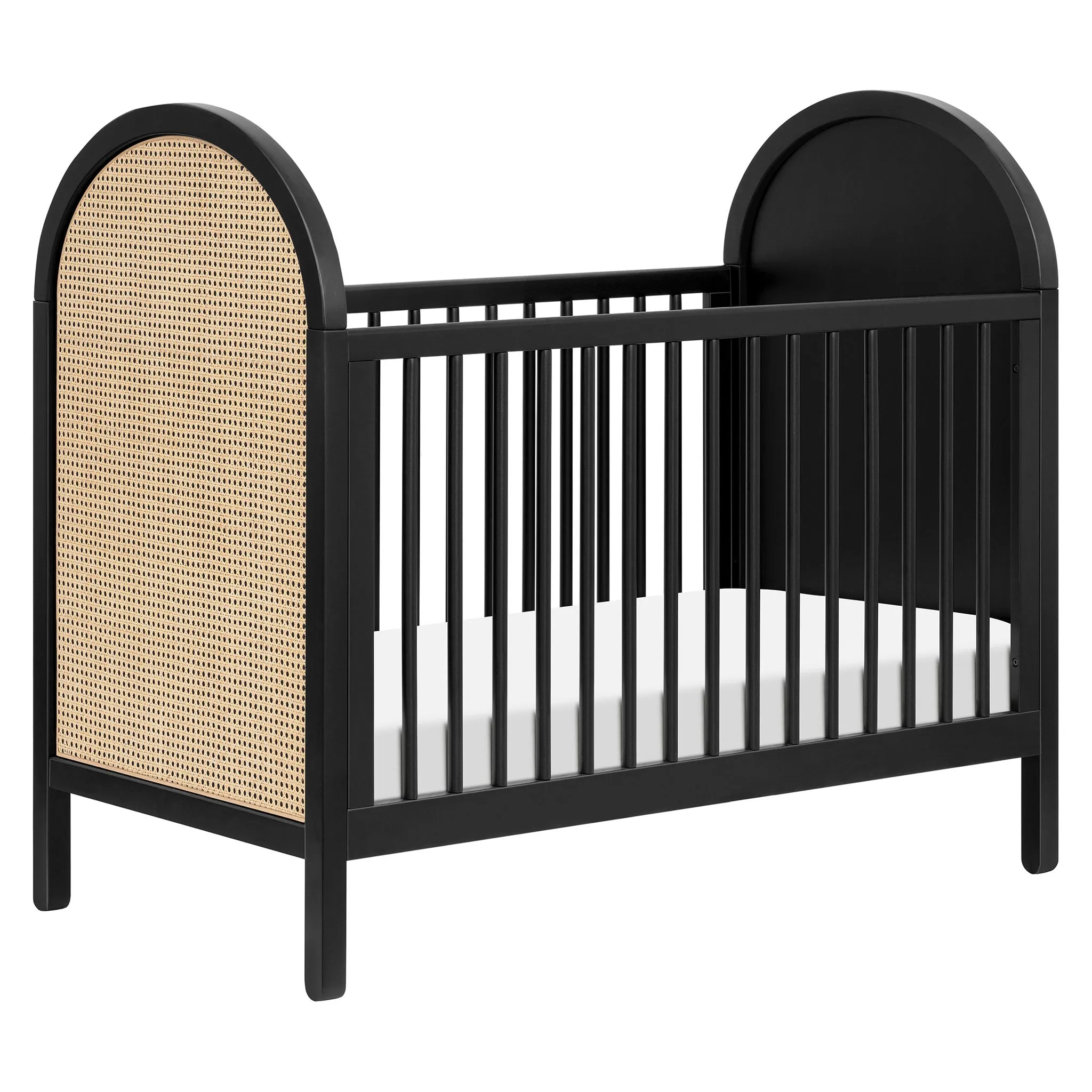 Babyletto Couchette Convertible 3 en 1 Bondi Cane avec Kit de Conversion Lit pour Tout-petit - Noir  Rotin