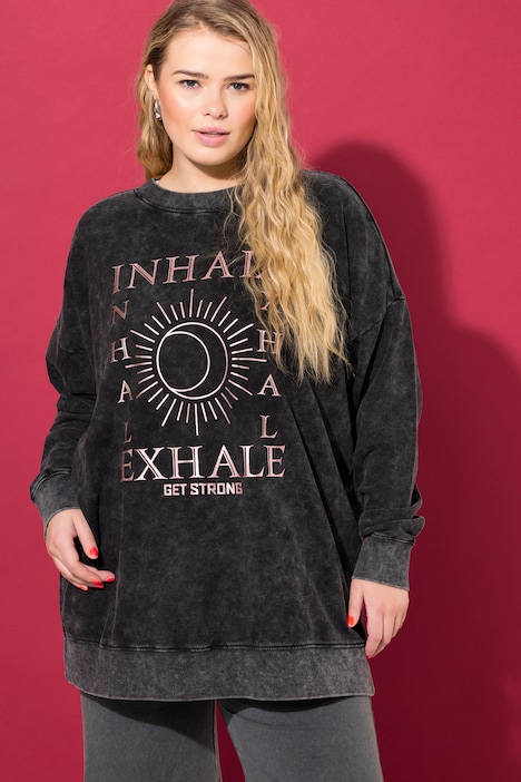 Sweatshirt, very Oversize Shape, Yoga Print