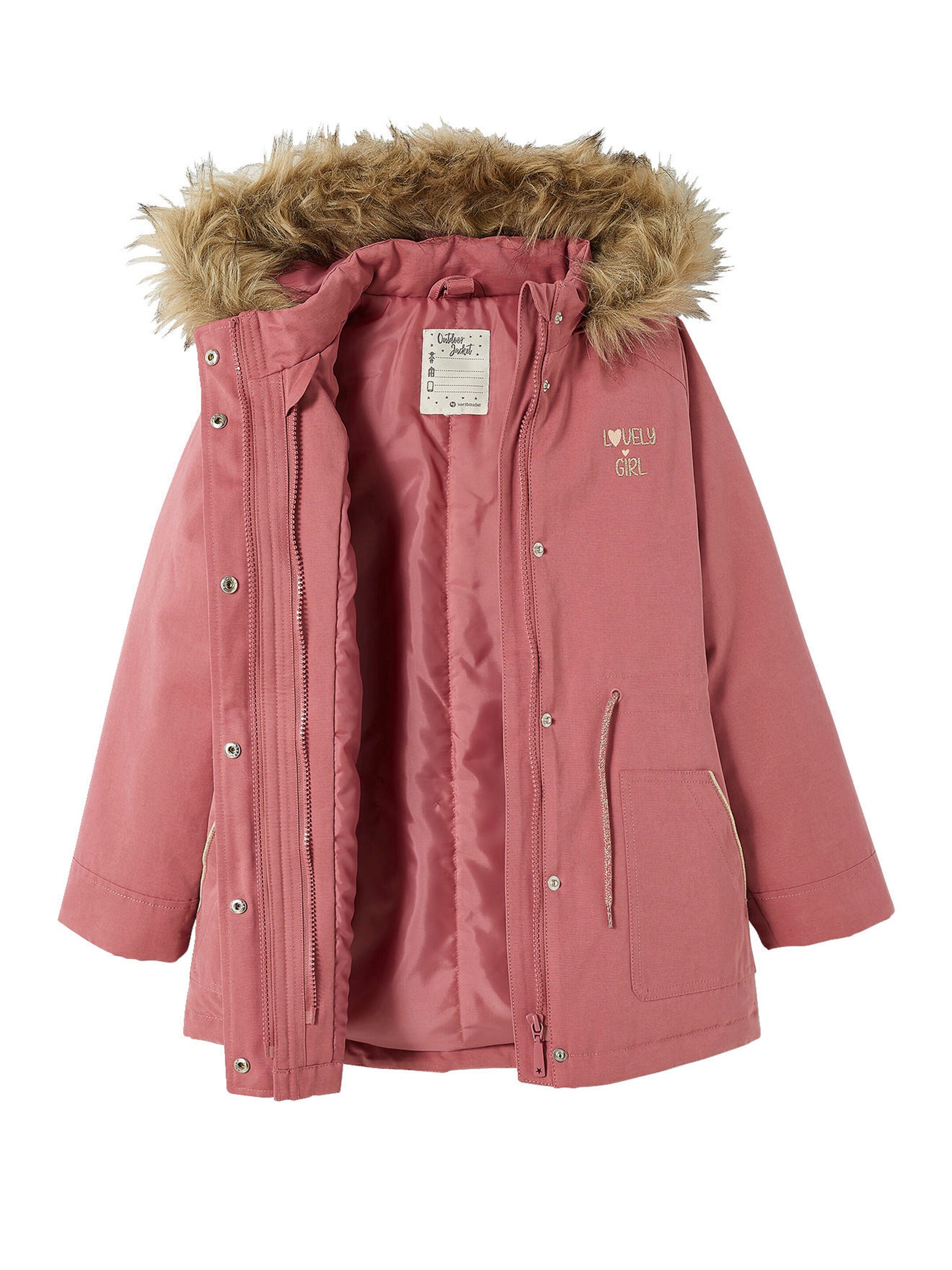 Vertbaudet Mädchen 3-in-1-Winterjacke mit Recycling-Polyester dunkelrosa