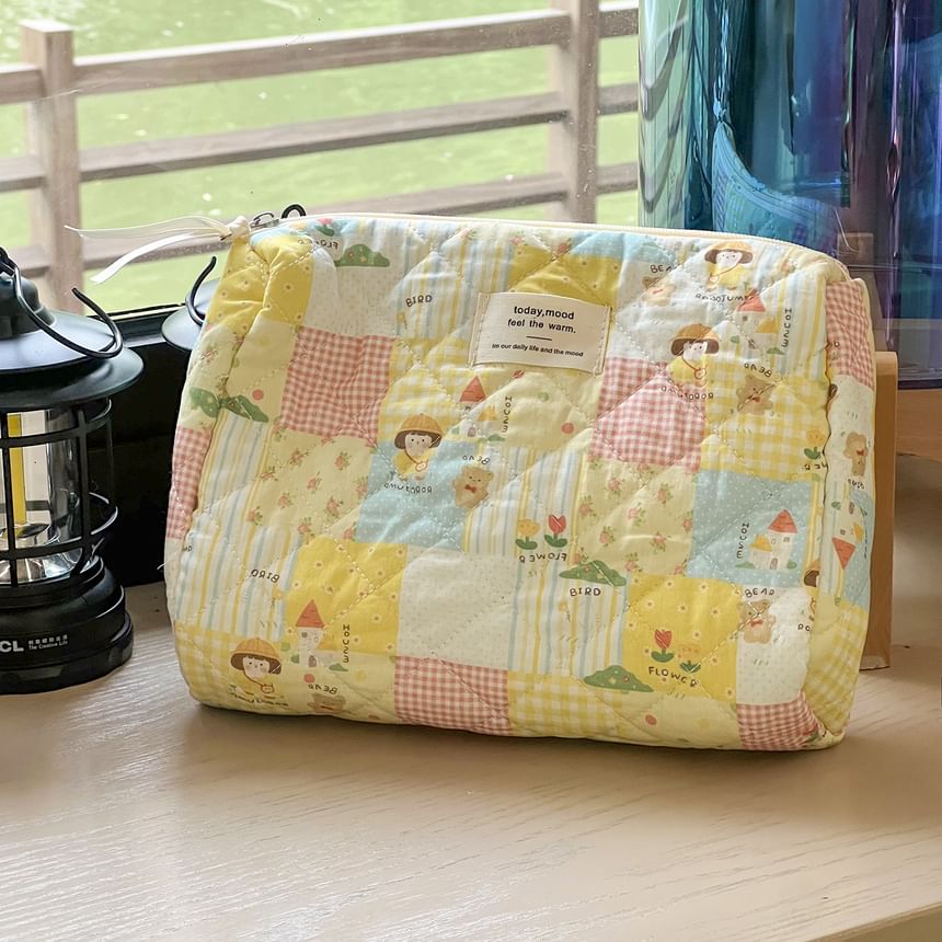 ZenlyHabit - Cartoon Paneel Stoffen Make-up Tas / Etui (Diverse Ontwerpen)