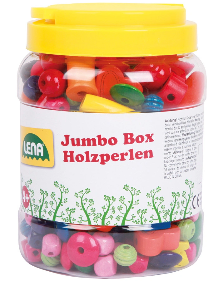 Holzperlen JUMBO Box in bunt