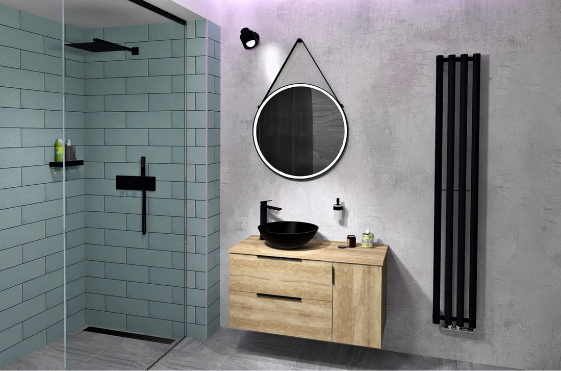 Sapho Cirasa wastafel onderkast 80x46x75cm met 3 lades eiken