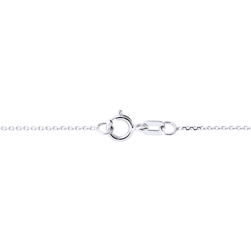 Chaîne maille forçat brillante - Petit modèle - Or blanc - Longueur : 30 cm