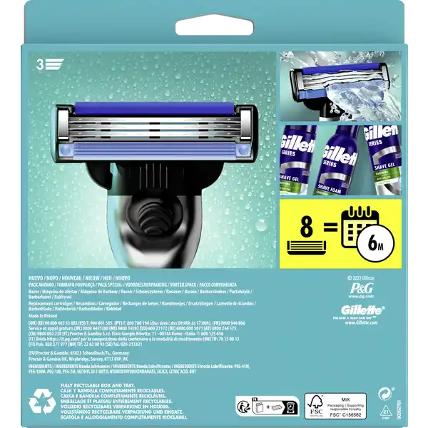 MACH3 Rasierer mit 8 Klingen Value Pack
