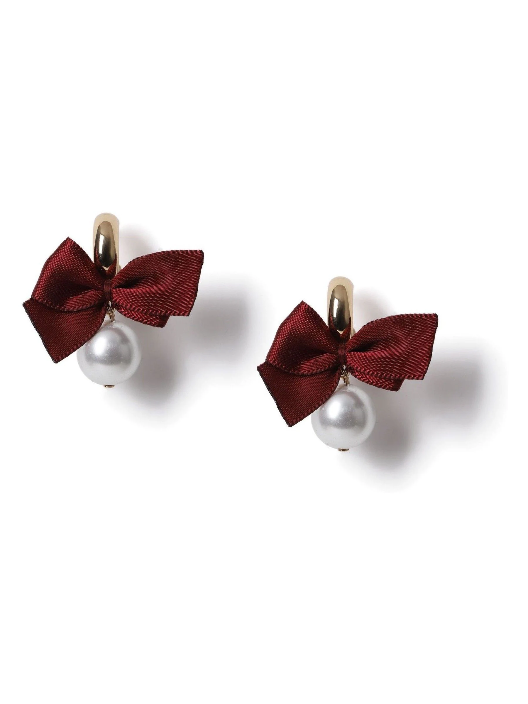 Aela Red Bow Hoop Earrings