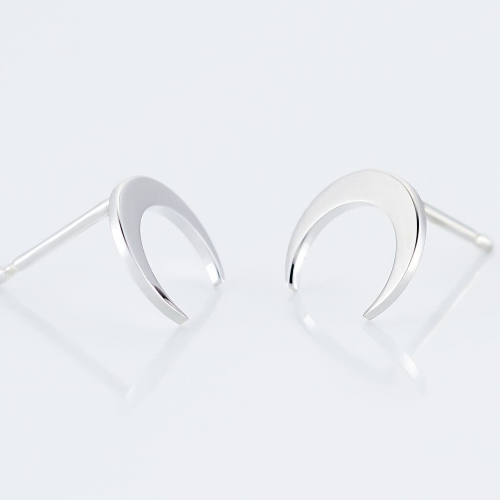 Boucles D'oreilles Puces Astre Argent Blanc
