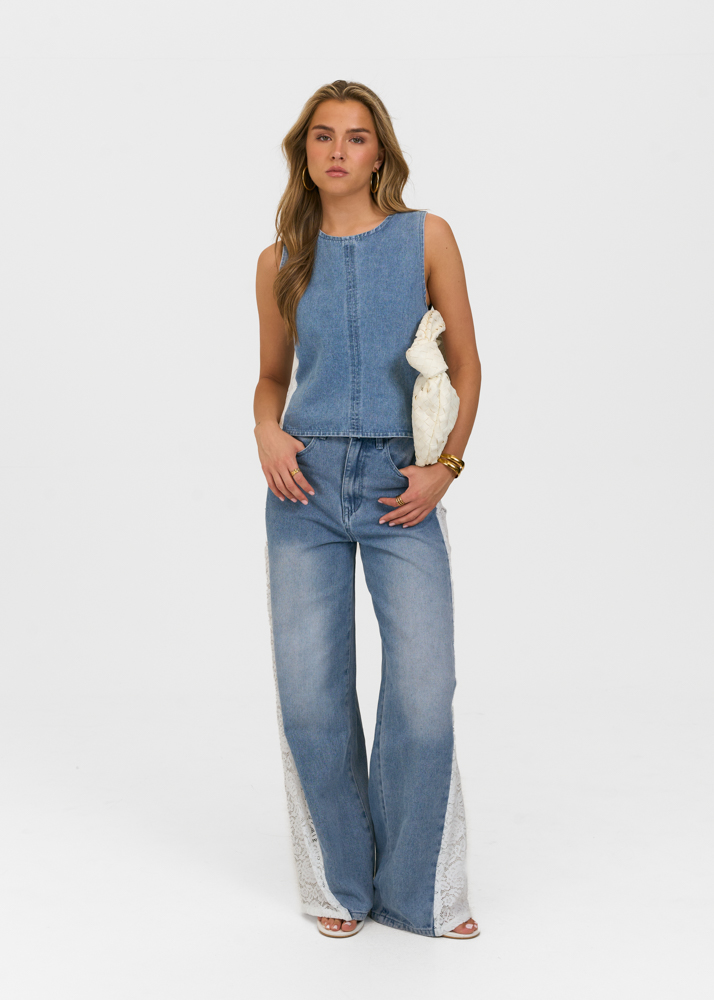 Robin denim top blauw