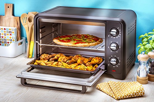 Moulinex Optimo OX484810   Four à convection de 39 L, 6 modes de cuisson avec thermostat jusqu'à 240 ° et minuterie jusqu'à 120 minutes, plaque de cuisson et grilles réversibles, design compact : 127.38: Cuisine et Maison