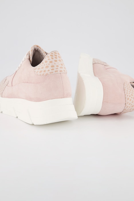 Leder-Sneaker, Schlangendruck, Zackensohle, Weite H