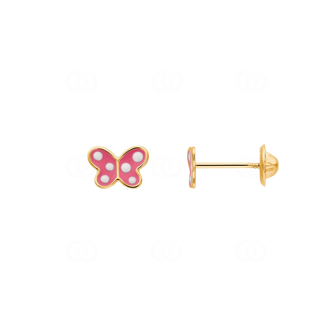 Ohrstecker 750/18 K Gelbgold Schmetterling mit Lack