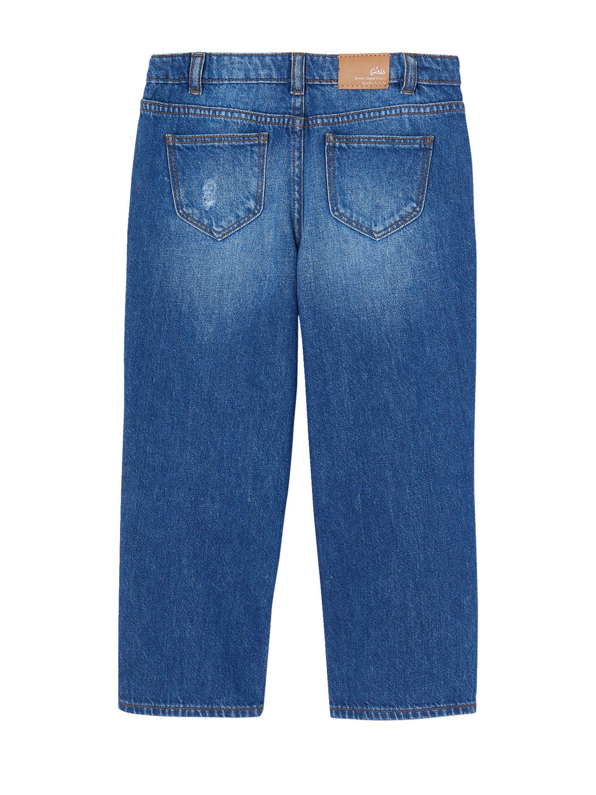 Vertbaudet Gerade Mädchen Jeans, Hüftweite COMFORT dunkel blau