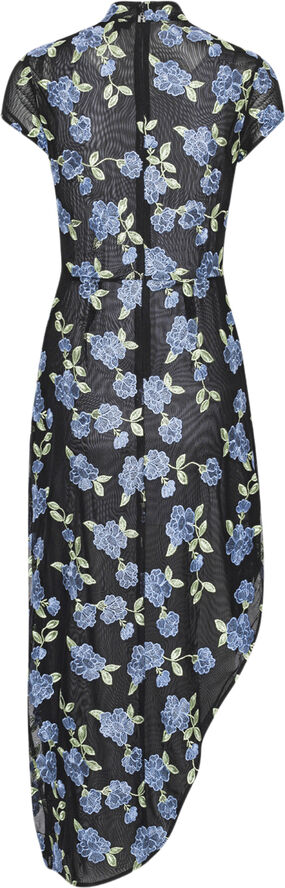 ROTATE Birger Christensen Mesh Asymmetric Dress 1000 black comb.