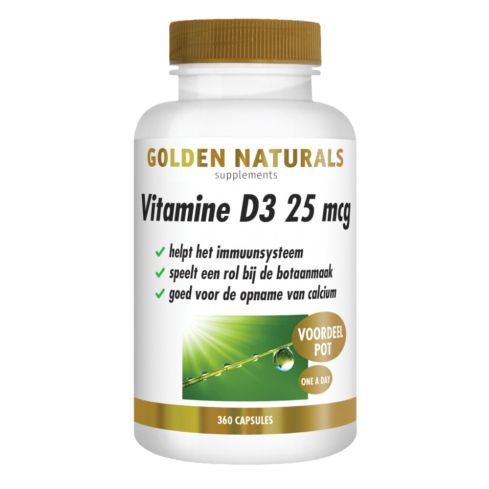 Golden Naturals Vitamine D3 25mcg360 softgels