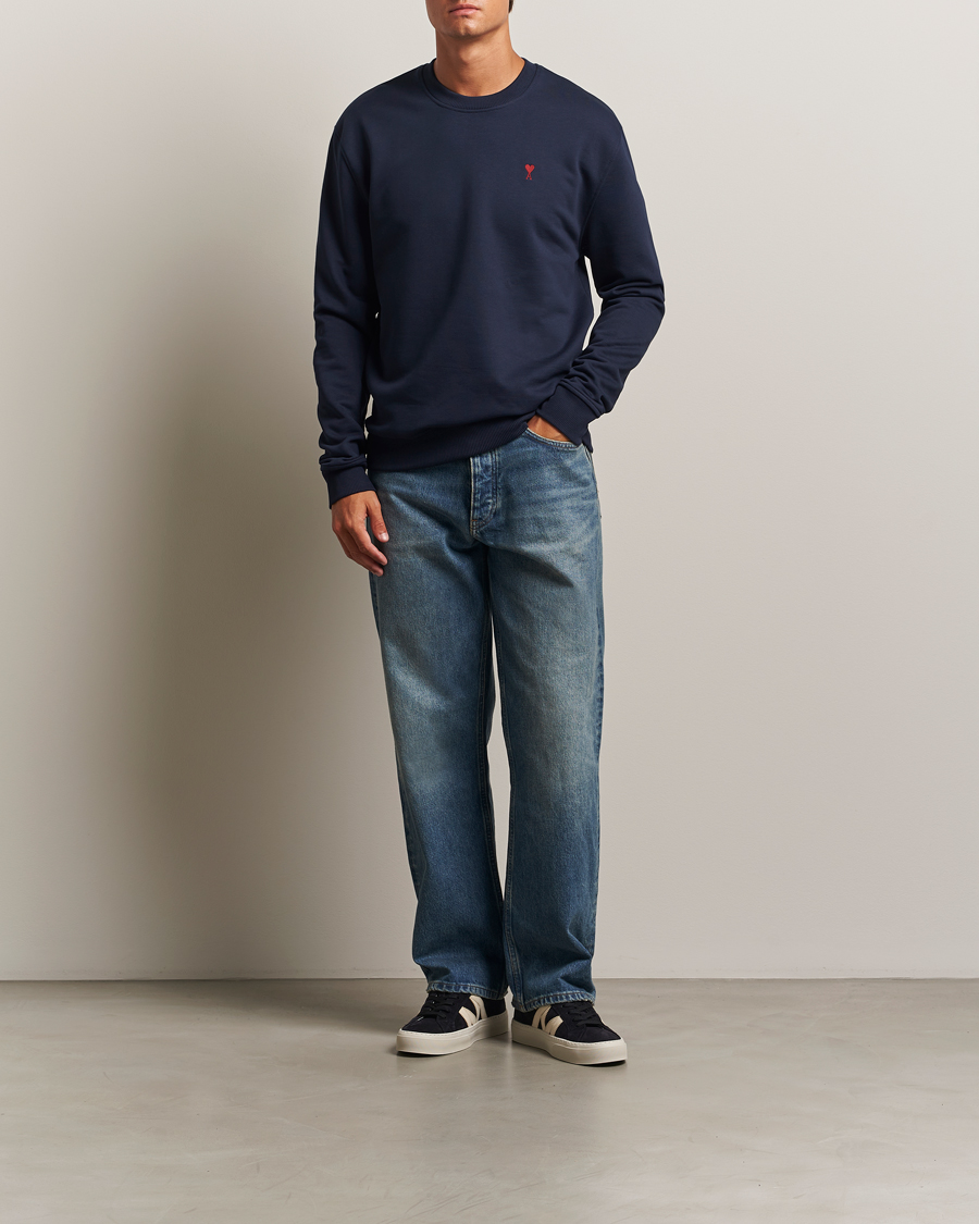 AMI Heart Logo Sweatshirt Night Blue