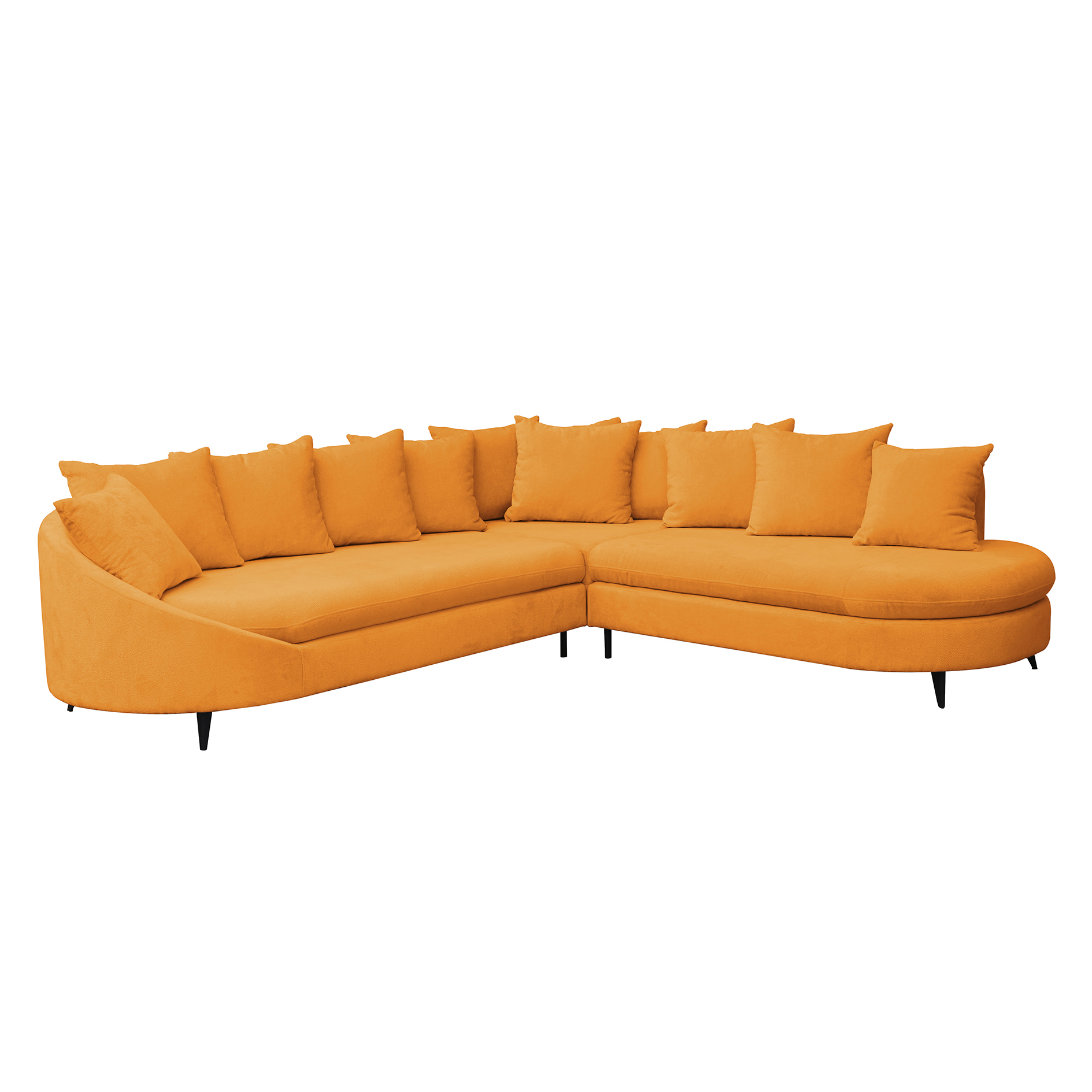 Ecksofa - inca gold - mit Liegefunktion und Staukasten - Ottomane rechts