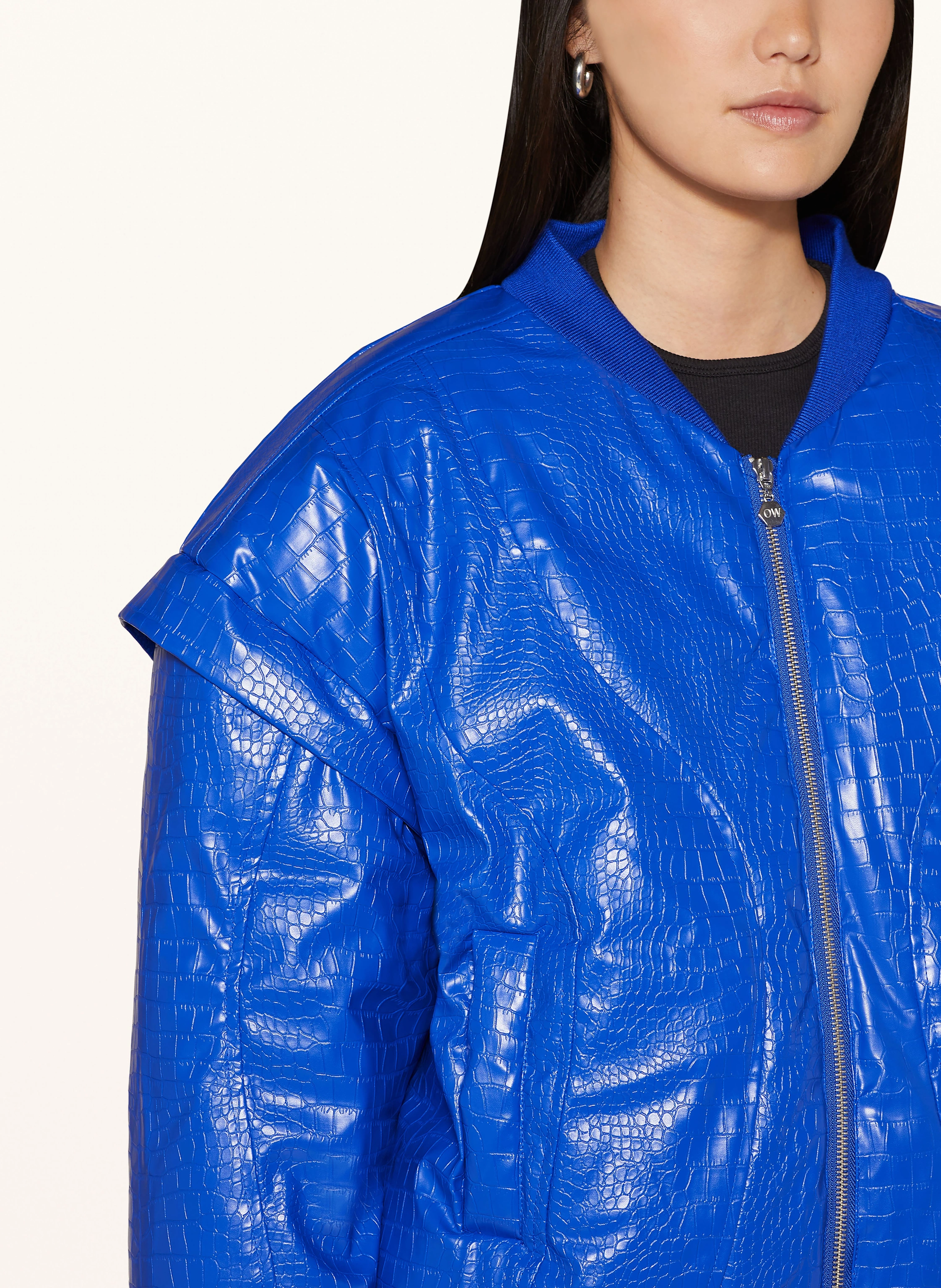 OW Collection Blouson CROC in Lederoptik