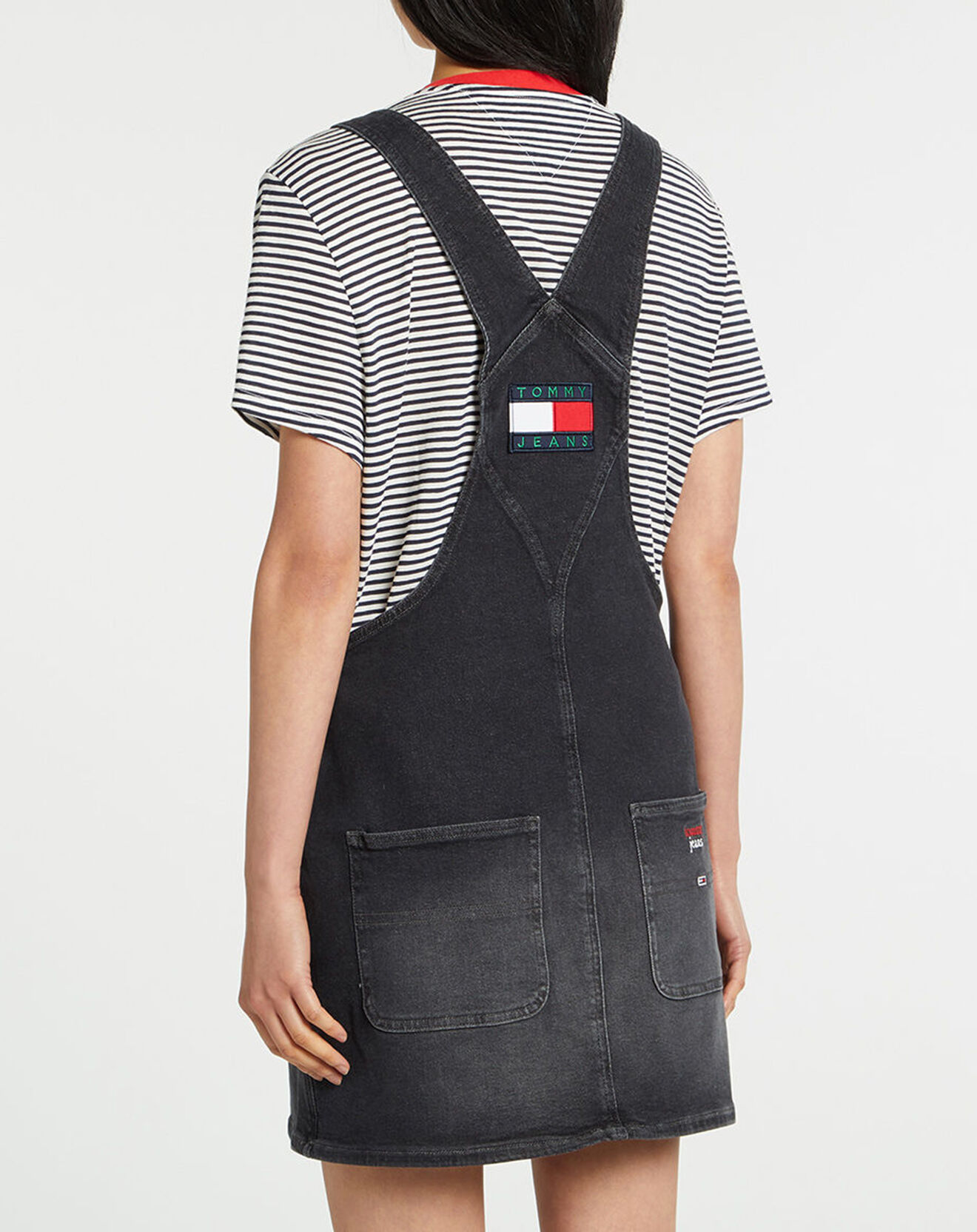 Tommy Jeans Robe salopette Denim noir délavé