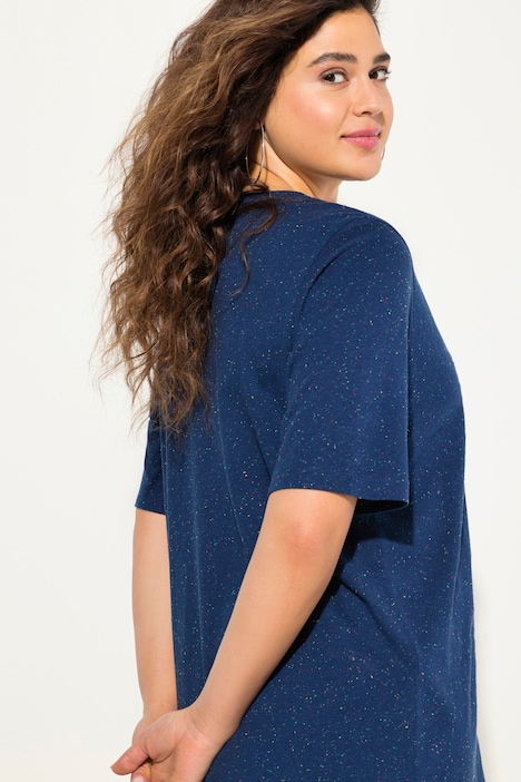 T-Shirt, Noppen, V-Ausschnitt, Halbarm