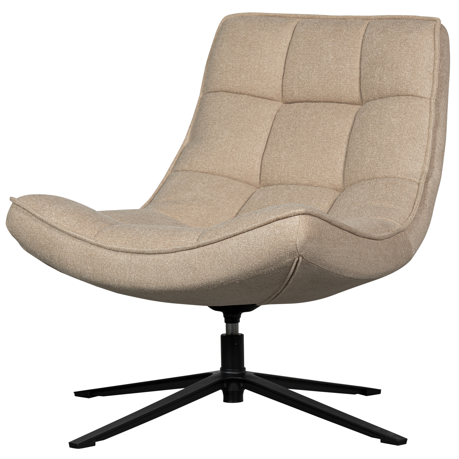 WOOOD Maudi Draaifauteuil - Polyester - Naturel - 84x74x86