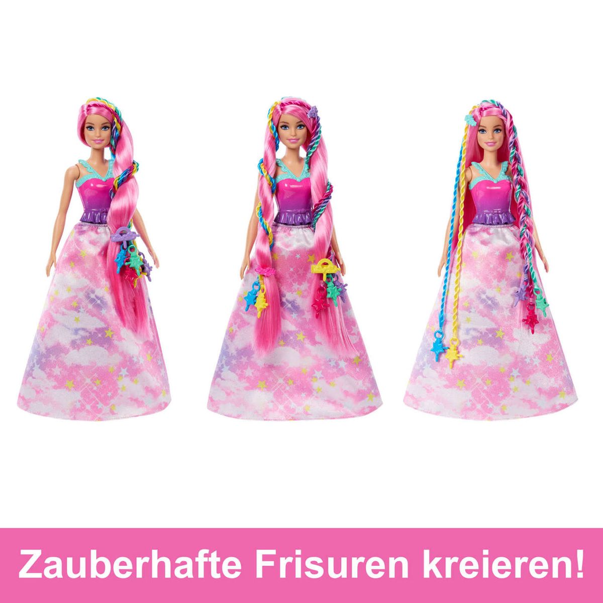 Mattel HNJ06 - Barbie - Dreamtopia - Flechtspaß inkl. Stylingwerkzeug und Haaraccessoires