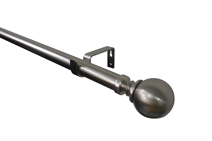 Kit de tringle à rideau extensible embout boule Athens GoodHome 200/330 cm, Ø25/28 mm gris