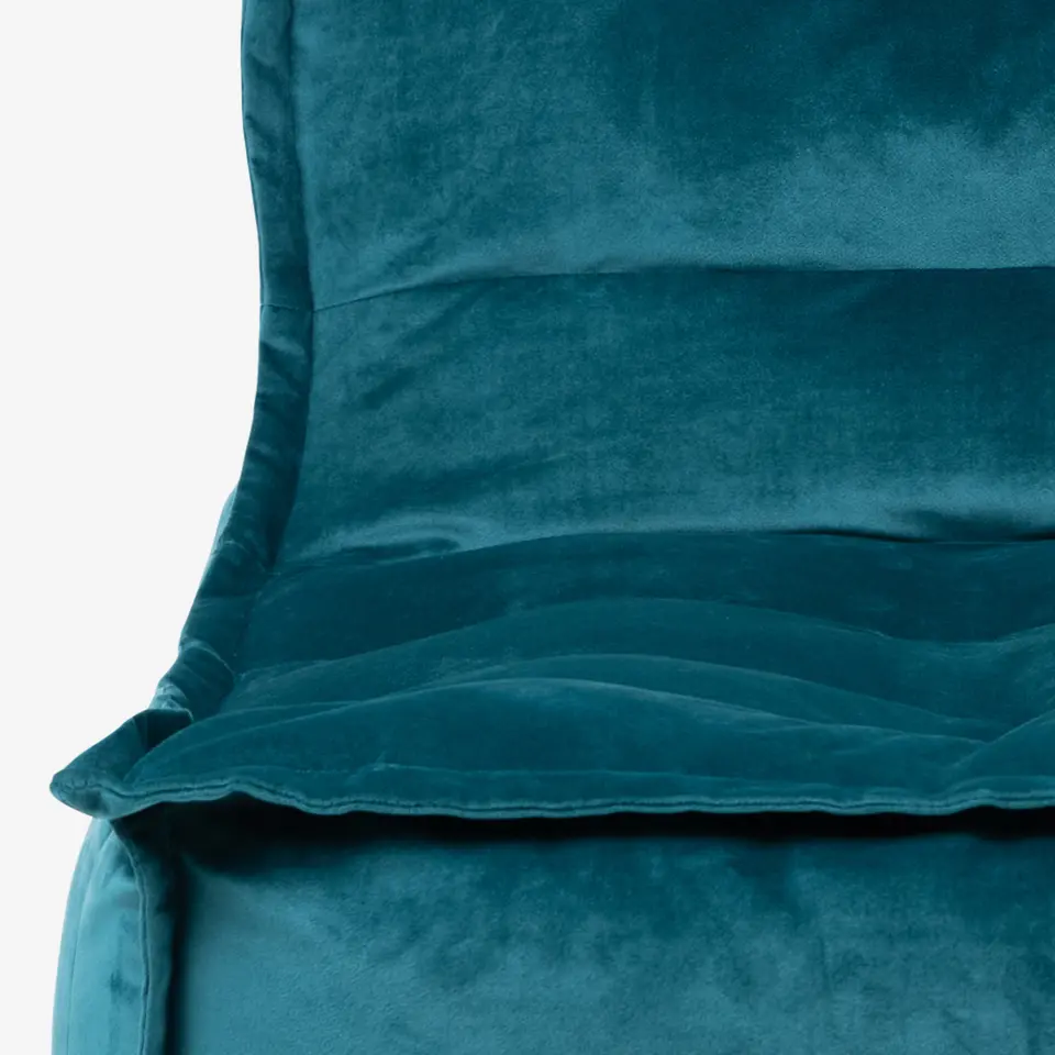 icon Zitzak Lounger Dolce - Fluwelen Zitzak - Blauwgroen