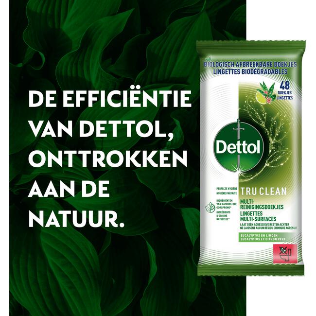 Dettol Tru Clean Eucalyptus & Lime Doekjes 48 stuks