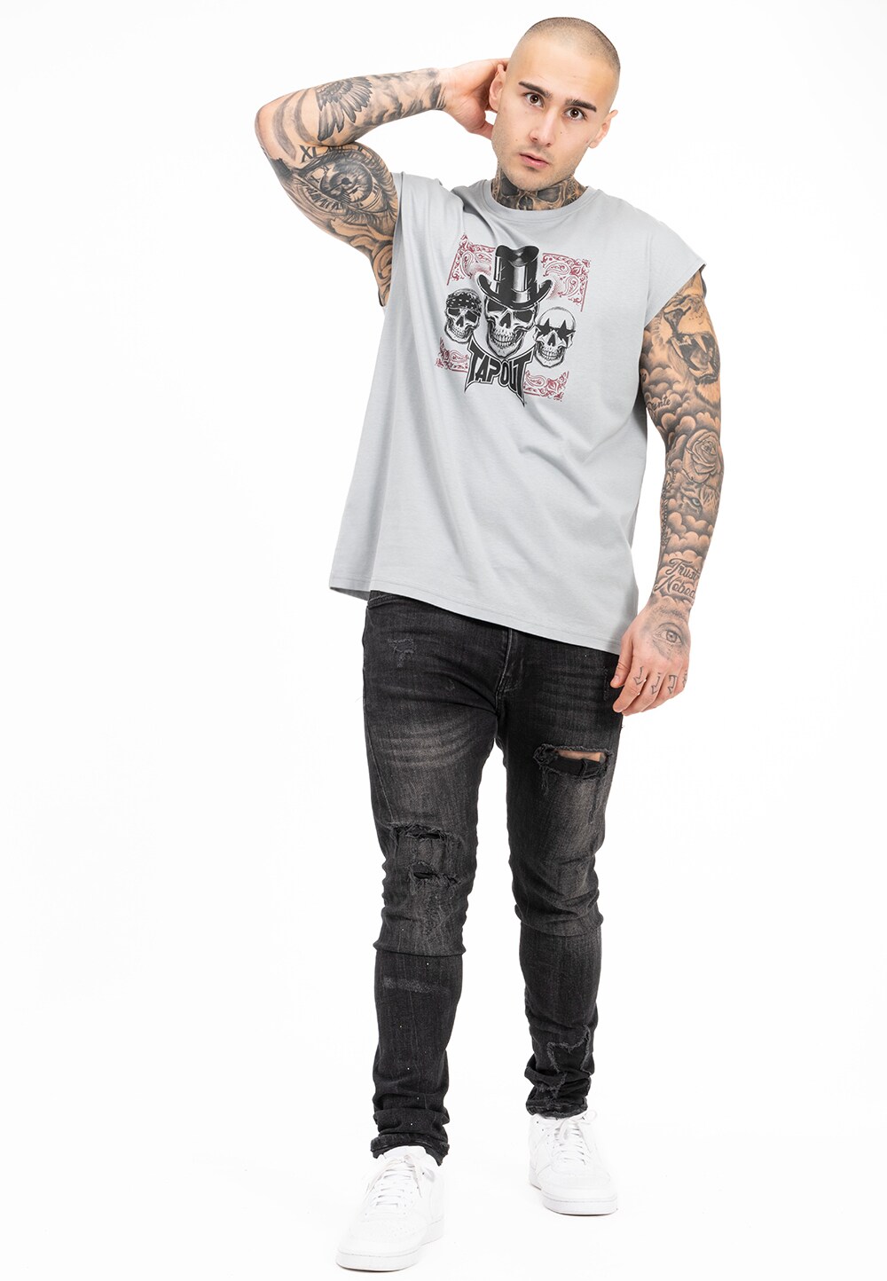 Tapout Herren ärmelloses T-Shirt normale Passform SKULL TANK